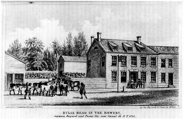 Woodcut of the Bull's Head Tavern